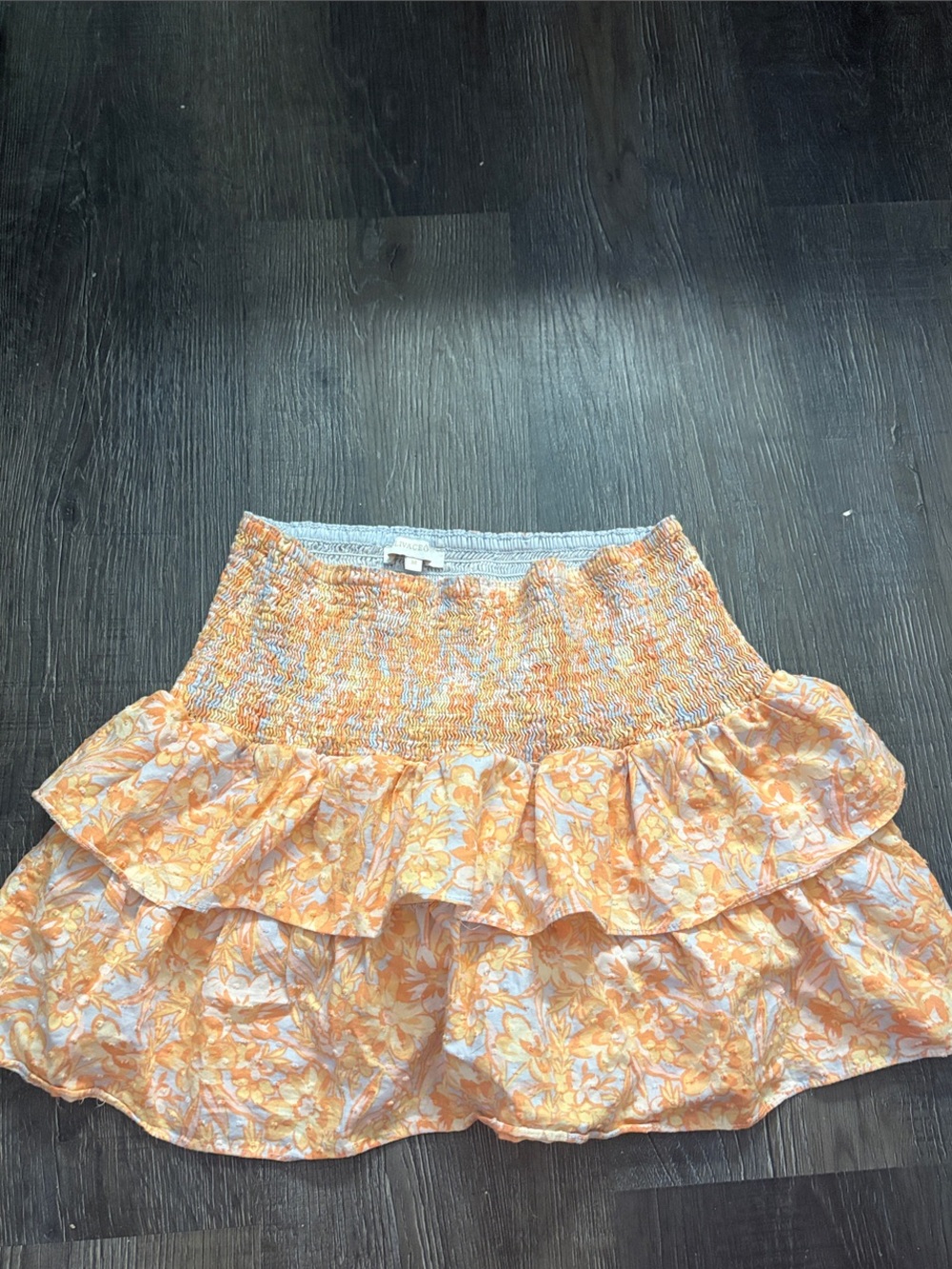 Olivaceous Yellow Floral Tiered Ruffle Skirt